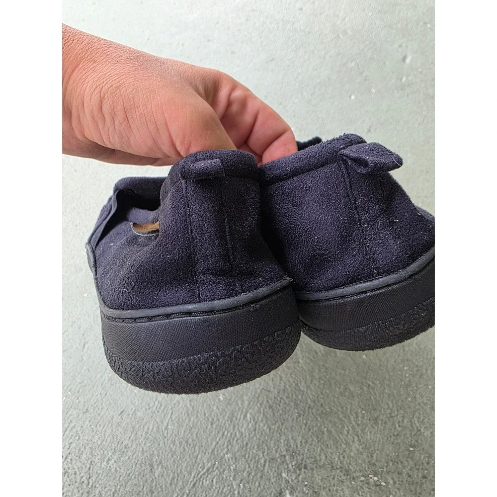 Dearfoams Cozy Comfort Mens Slippers Navy Blue Microsuede Loafers Size L 11-12